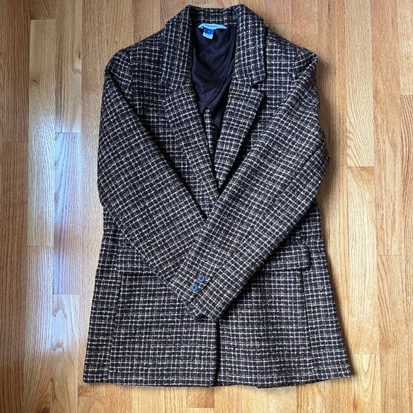 Oversized Plaid Soft-Brushed Tweed Blazer for Women - Picture 3 of 6